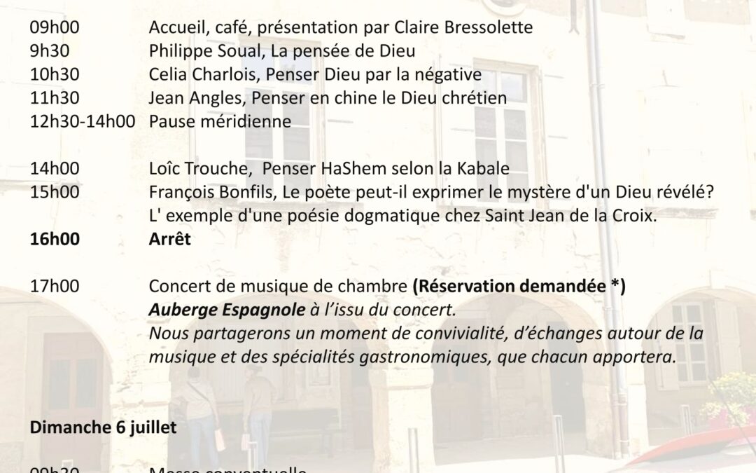 “Penser Dieu”  conférence (suite)