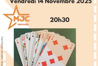 Concours de BELOTE à Brousse le Vendredi 14 Novembre à 20h30